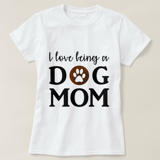 Ik hou ervan om een "Dog Mam"-tekst Witte T-shirt (Design voorkant)