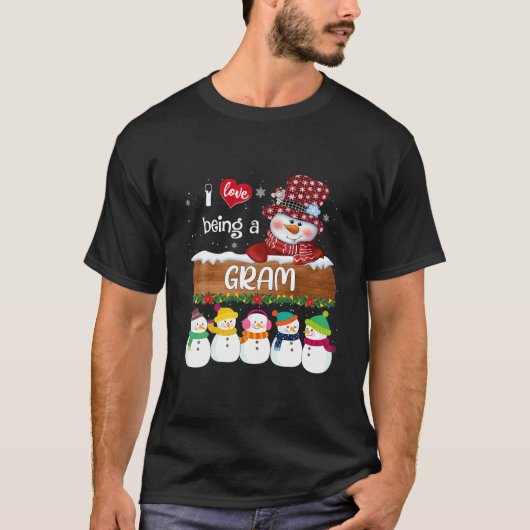 Ik hou ervan om een gram te zijn met Snowmies Chri T-shirt (Voorkant)