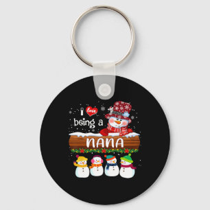 Ik hou ervan om een Nana Sneeuwman Pret Kerstmis V Sleutelhanger