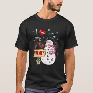 Ik hou ervan om een nanny Snowman kerstfeest te zi T-shirt