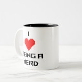 Ik hou ervan om een nerd te zijn tweekleurige koffiemok (Voorkant links)