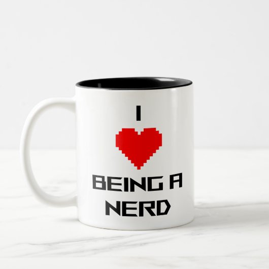 Ik hou ervan om een nerd te zijn tweekleurige koffiemok (Links)