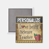 Ik hou ervan om een Science Teacher Magnet te zijn (Voorkant / Achterkant)
