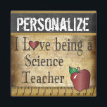 Ik hou ervan om een Science Teacher Magnet te zijn<br><div class="desc">Unieke Vintages School Teacher Magnet klaar voor u om te personaliseren. ✔ OPMERKING: WIJZIG ALLEEN DE BENODIGDE SJABLOON GEBIEDEN! 😀 Indien nodig, kunt u een deel van de tekst verwijderen en beginnen met het vers toevoegen van welke tekst en lettertype u ook wilt. 📌Als u meer aanpassingen nodig hebt, klikt...</div>