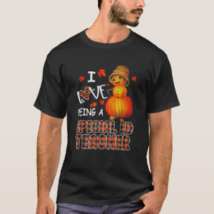 Ik hou ervan om een speciale Ed leraar pompoen her T-shirt