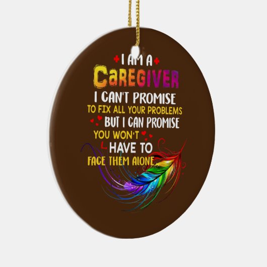 Ik hou ervan om een zorgverlener te zijn keramisch ornament (Rechts)