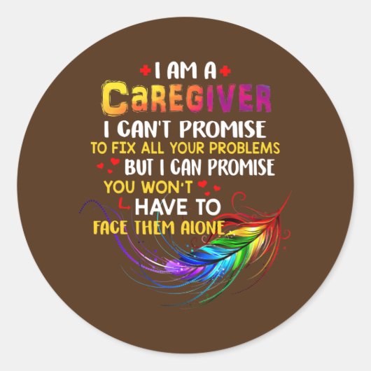 Ik hou ervan om een zorgverlener te zijn ronde sticker (Voorkant)