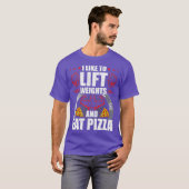 Ik hou ervan om gewichten te tillen en pizza train t-shirt (Voorkant volledig)