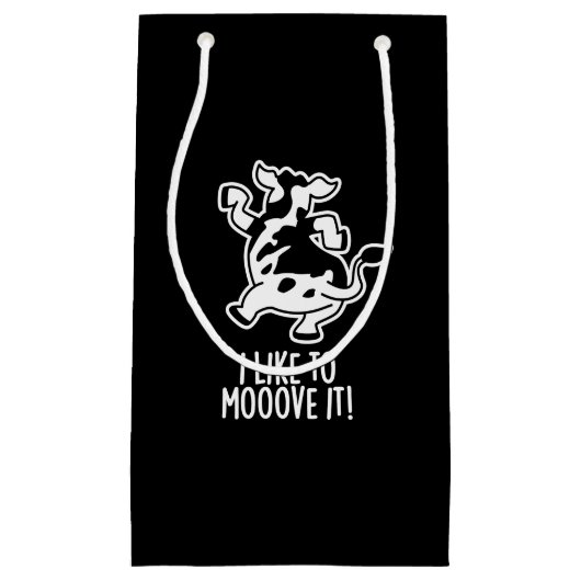 Ik hou ervan om het grappige Koe pun Dark BG te ve Klein Cadeauzakje (Voorkant)