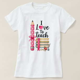 Ik hou ervan om kleurpotloden en typografieboeken  t-shirt