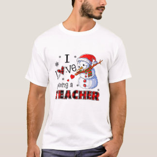 Ik hou ervan om leraar kerstmis te zijn die Snowma T-shirt