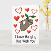 Ik hou ervan om mee te doen met je Sloth Valentijn Kaart (Gele Bloem)