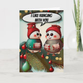 Ik hou ervan om met je te hangen grappige kerstvak kaart (Voorkant)