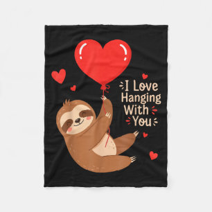 Ik hou ervan om met jou rond te hangen Luiaard Val Fleece Deken