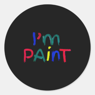 Ik hou ervan om met vingers te schilderen Ik schil Ronde Sticker