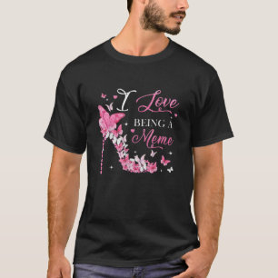 Ik hou ervan om Mimi High Hiel Butterflies Moeder T-shirt