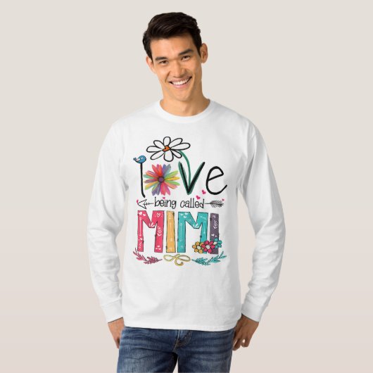 Ik hou ervan om Mimi Sunflower Moederdag te noemen T-shirt (Voorkant volledig)