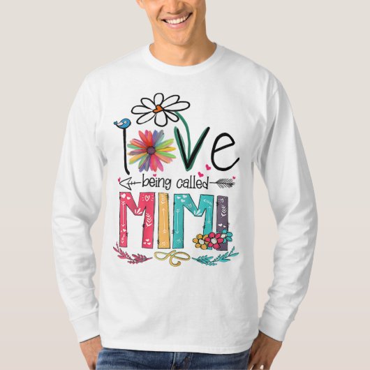 Ik hou ervan om Mimi Sunflower Moederdag te noemen T-shirt (Voorkant)