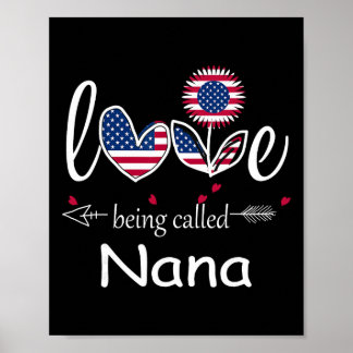Ik hou ervan om Nana Usa-vlag te zijn 4 juli Onafh Poster