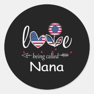 Ik hou ervan om Nana Usa-vlag te zijn 4 juli Onafh Ronde Sticker