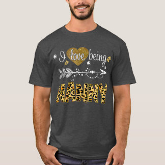 Ik hou ervan om nanny Leopard Play Moederdag te zi T-shirt