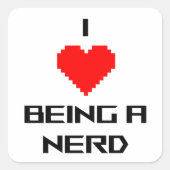 Ik hou ervan om nerd te zijn vierkante sticker (Voorkant)