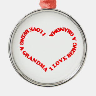 Ik hou ervan om oma te zijn - Rode hartontwerp voo Metalen Ornament