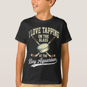 Ik hou ervan om op Oh Gl Boy Aquarium Hockey te ti T-shirt
