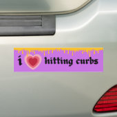 Ik hou ervan om stoepranden roze vrouwelijk te sla bumpersticker (Op auto)