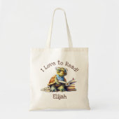 Ik hou ervan om te lezen met Schattigee Baby Turtl Tote Bag (Voorkant)