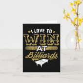 Ik hou ervan om te winnen bij Biljart Quote Pool T Kaart (Gele Bloem)