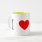 Ik hou ervan om uit te werken tweekleurige koffiemok (Voorkant links)