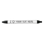 Ik hou ervan om uw eigen tekst gepersonaliseerde S Zwarte Inkt Pen (Voorkant)
