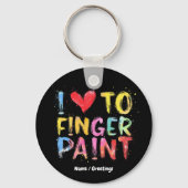 Ik hou ervan om vinger te schilderen Cute & Funny Sleutelhanger (Voorkant)