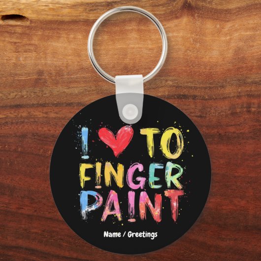 Ik hou ervan om vinger te schilderen Cute & Funny Sleutelhanger (Voorkant)