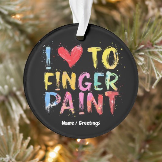 Ik hou ervan om vinger te schilderen Cute & Grappi Ornament (Boom)