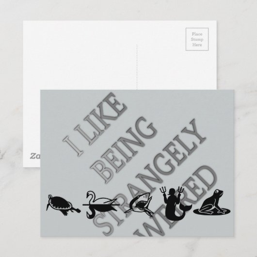 Ik hou ervan om vreemd raar te zijn: vet tekstontw briefkaart (Voorkant / Achterkant)