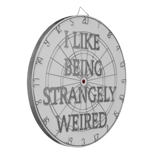 Ik hou ervan om vreemd raar te zijn: vet tekstontw dartbord (Voorkant Links)