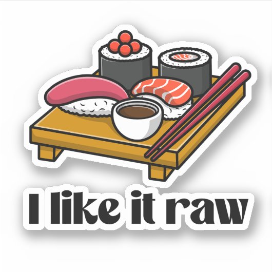Ik hou ervan rauw sticker (Voorkant)