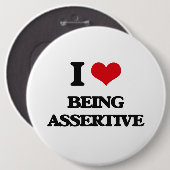 Ik hou ervan seratief te zijn ronde button 6,0 cm (Voorkant /achterkant)