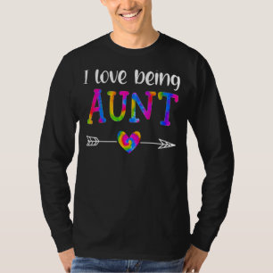 Ik hou ervan tante trots te zijn tante das dye fam t-shirt