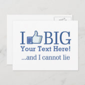 Ik hou gemakkelijk van grote persoonlijke Jouw tek Briefkaart (Voorkant / Achterkant)