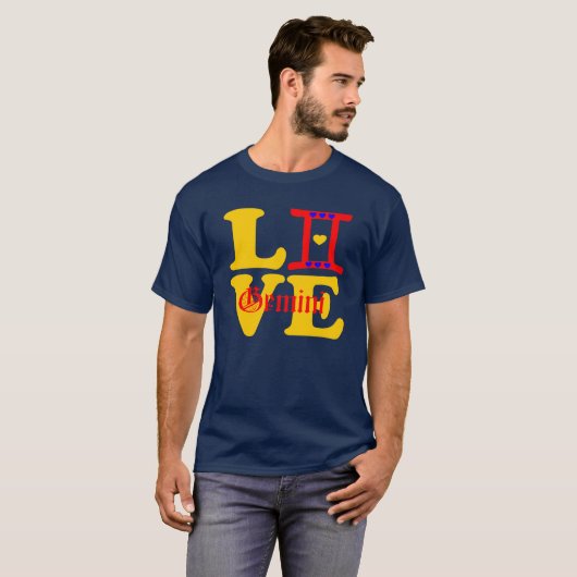 ♊★ 😍Ik hou Gemini-Best-Zodiac teken Basic Losse-F T-shirt (Voorkant volledig)