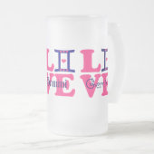 ♊★ 😍Ik hou Gemini-Best-Zodiac teken Frosted Bier Matglas Bierpul (Voorkant rechts)