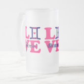 ♊★ 😍Ik hou Gemini-Best-Zodiac teken Frosted Bier Matglas Bierpul (Voorkant links)