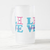 ♊★ 😍Ik hou Gemini-Best-Zodiac teken Frosted Bier Matglas Bierpul (Voorkant links)