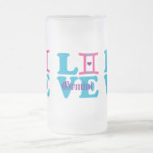 ♊★ 😍Ik hou Gemini-Best-Zodiac teken Frosted Bier Matglas Bierpul (Center)