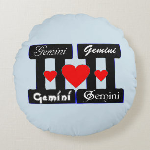 ♊★ 😍Ik hou Gemini-Best-Zodiac teken rond gooien Kussen