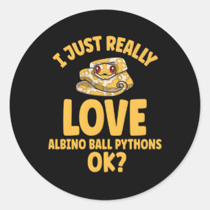 Ik hou gewoon echt van Albino Ball Pythons OK Ronde Sticker