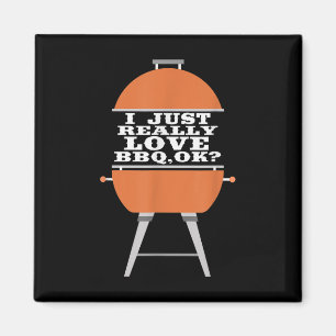 Ik hou gewoon echt van BBQ barbecue grill vlees et Magneet
